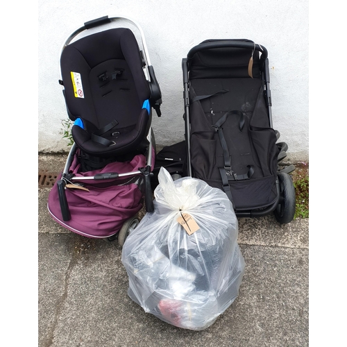 2 - THREE BUGGIES, ONE CAR SEAT AND A BAG OF ACCESSORIES (5)
including Petite Star and Silver Cross