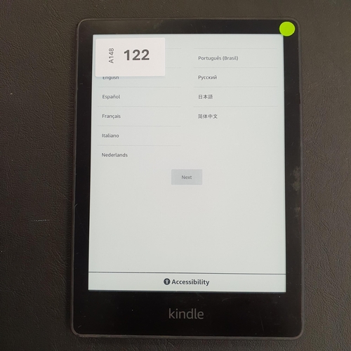 122 - AMAZON KINDLE PAPERWHITE 5 E-READER
11th generation, serial number G001 PX11 2045 0JLD
Note: It is t... 