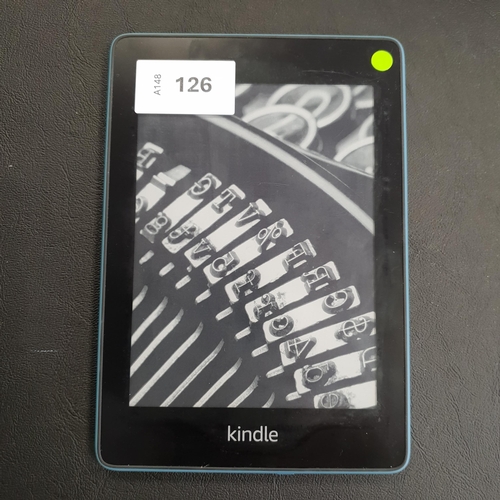 126 - AMAZON KINDLE PAPERWHITE 4 TWILIGHT BLUE E-READER
serial number G001 6T03 1117 0LXW
Note: It is the ... 