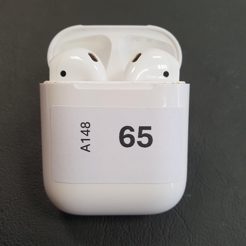 65 - PAIR OF APPLE AIRPODS 2ND GENERATION
in Lightning charging case