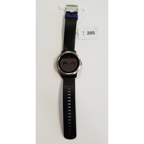 205 - GARMIN VIVOACTIVE 3 SMARTWATCH 
S/N 6MV375569. Wiped
Note: It is the buyer's responsibility to make ... 