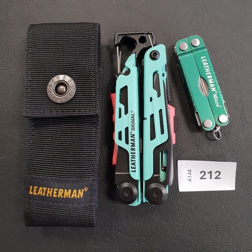 212 - TWO LEATHERMAN MULTI-TOOLS
comprising a Signal in case and a Micra
Note: You must be over the age of... 