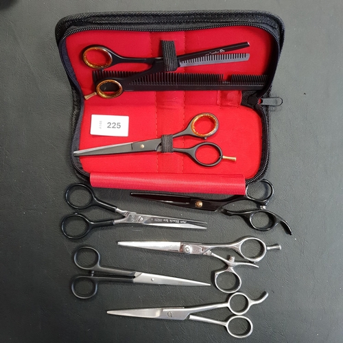 225 - SIX PAIRS OF HAIRDRESSER'S SCISSORS
including Black Ice and Cigati