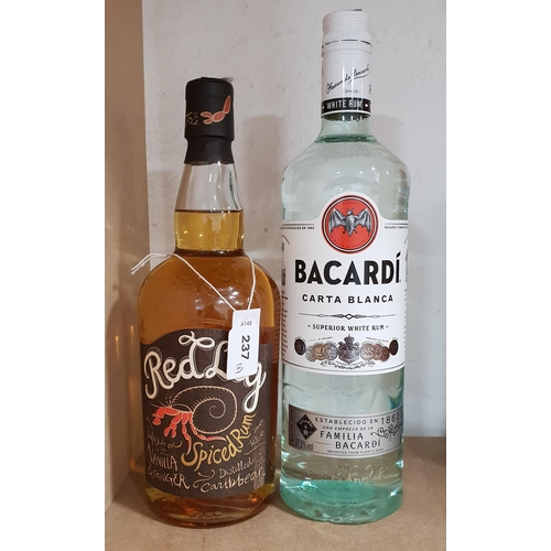 237 - TWO BOTTLES OF SPIRITS
comprising a bottle of Red Leg Spiced Rum (70cl and 37.5%) and a bottle of Ba... 