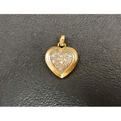 126 - DIAMOND HEART PENDANT
in nine carat gold, approximately 1.1 grams