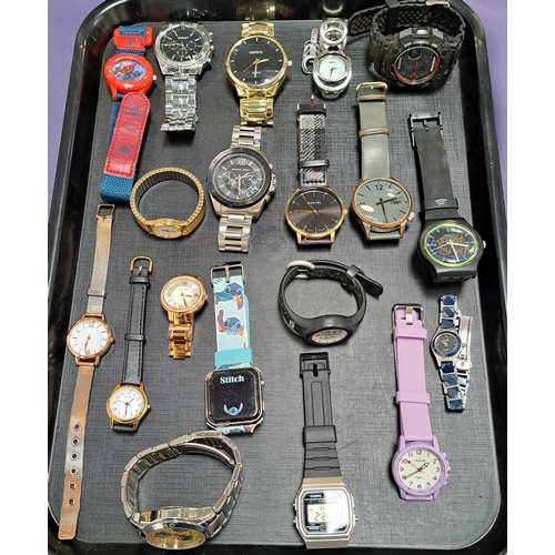 77 - SELECTION OF LADIES AND GENTLEMEN'S WRISTWATCHES
including Sekonda, Swatch, Kartel, Michael Kors, PU... 