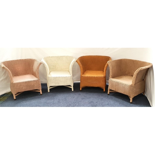 430 - FOUR VINTAGE LLOYD LOOM STYLE TUB ARMCHAIRS
various colours  66 X 62 X 72cm each (4)