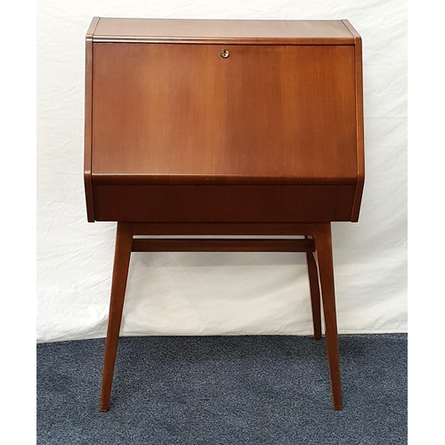 435 - MID CENTURY BEAUTILITY TEAK BUREAU
stamped on the back in green Beautility 1960, with fold down fron... 