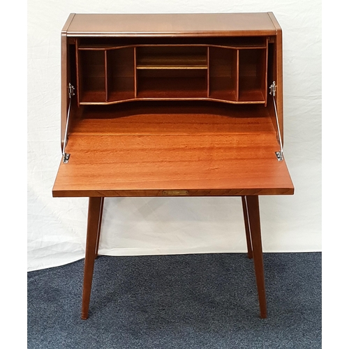 435 - MID CENTURY BEAUTILITY TEAK BUREAU
stamped on the back in green Beautility 1960, with fold down fron... 