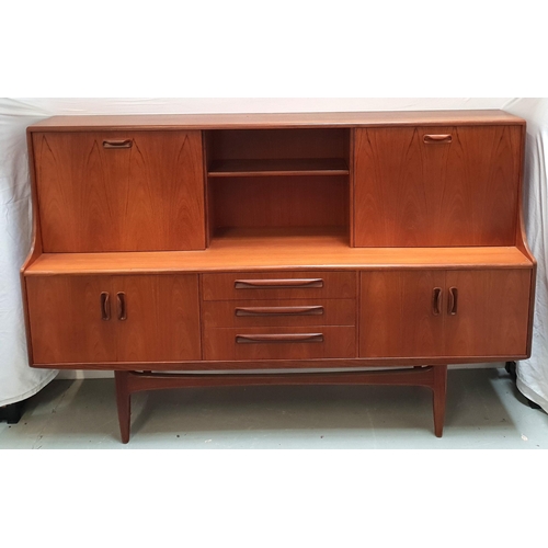 482 - MID CENTURY TEAK FRESCO HIGHBOARD/SIDEBOARD BY VICTOR WILKINS FOR G PLAN  
with G plan emblem to int... 