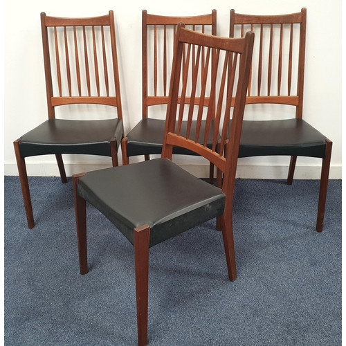 471 - FOUR MID CENTURY TEAK DANISH ARNE HOVMAND OLSEN CHAIRS FOR MOGEN KOLD 
with Teak frame and high back... 