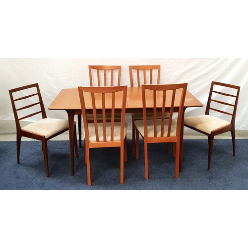 496 - McINTOSH & CO. EXTENING TEAK DINING TABLE AND MATCHED CHAIRS
the table fully extended 193.5cm x 84.5... 