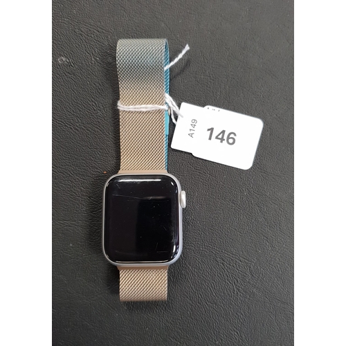 146 - APPLE WATCH SERIES 6
40mm case; model A2291; S/N GY6G297BQ1RM; Apple Account Locked 
Note: It is the... 