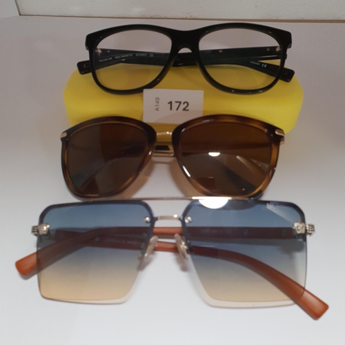 172 - TWO PAIRS OF DESIGNER SUNGLASSES AND ONE PAIR OF GLASSES
the glasses by Marc Jacobs; and the sunglas... 