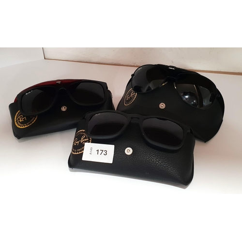 173 - THREE PAIRS OF RAY-BAN SUNGLASSES
all with cases