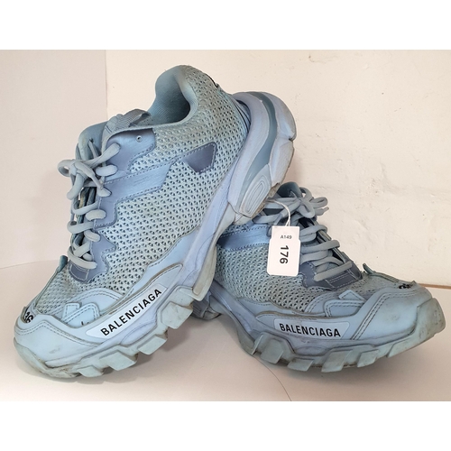 176 - PAIR OF BALENCIAGA TRACK 3 TRAINERS
in baby blue, UK size 3