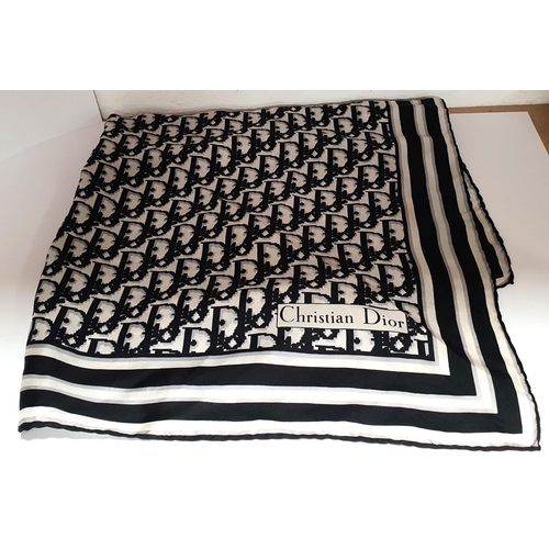 180 - CHRISTIAN DIOR SILK SCARF
in black, grey and white