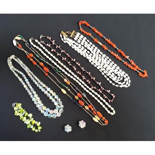 13 - GOOD SELECTION OF VINTAGE BEAD NECKLACES
including two graduated crystal examples, an orange and cle... 