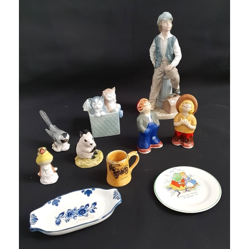 191 - SELECTION OF DECORATIVE CERAMICS
including Wade Bisto kids salt and pepper cruet set, Nao 'Kittens',... 