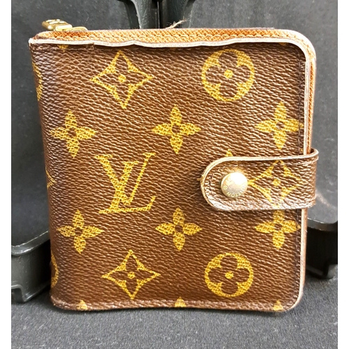 313 - LOUIS VUITTON COMPACT ZIP WALLET
with monogram detail, date number CA 0057