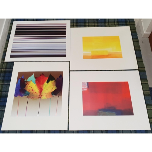 376 - FOUR LARGE MOUNTED ABSTRACT PRINTS 
including Untitled 2003 by Susan Stähli, Untitled 2001 by Susan ... 