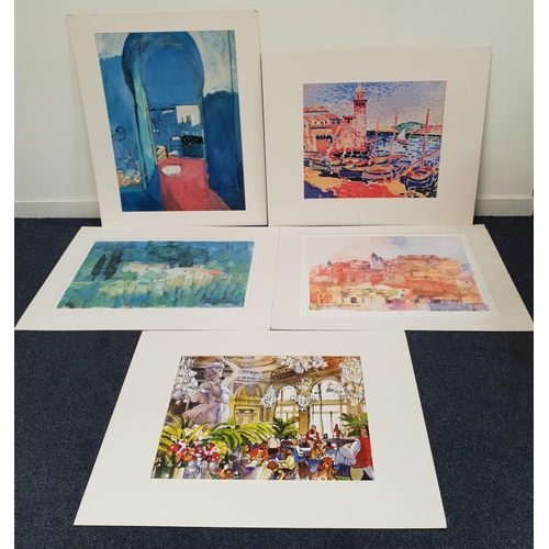 378 - FIVE LARGE MOUNTED PRINTS
including Henri Matisse 'La Porte de la Casbah', Michael Leu 'Museum Lunch... 