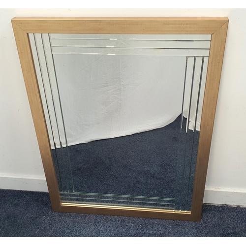 495 - PHARMORE GILT FRAMED MIRROR
with linear bevelled detail, 88cm x 67.5cm