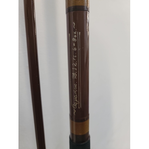 427 - 'AQUARIUS' 12ft FISHING ROD
the two piece rod also marked '6 - 8oz', with bag