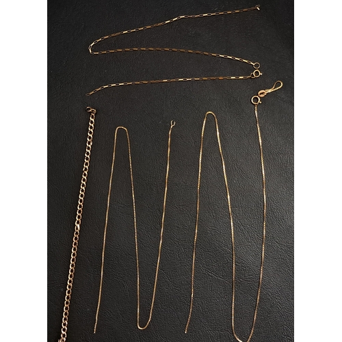 59 - SELECTION OF NINE CARAT GOLD CHAIN SECTIONS
all with damage, total weight approximately 7.3 grams