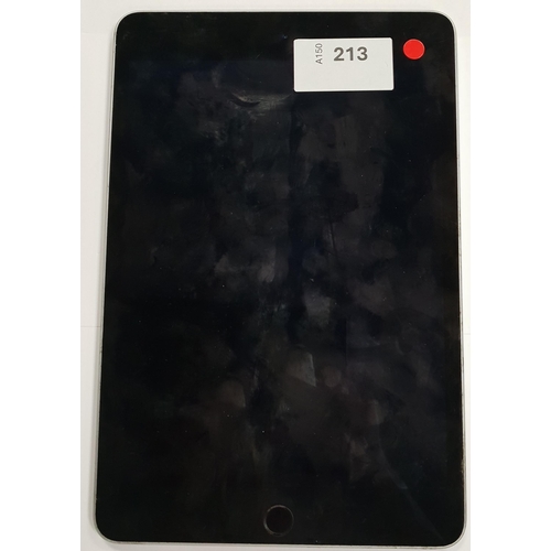 213 - APPLE IPAD MINI 4 - A1538 - WIFI  
serial number F9FV72ZJGHKJ. NOT Apple account locked. 
Note: It i... 