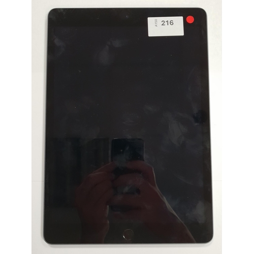 216 - APPLE IPAD 9TH GEN - A2602 - WIFI 
serial number V960TJ1XJX. Apple account locked. 
Note: It is the ... 