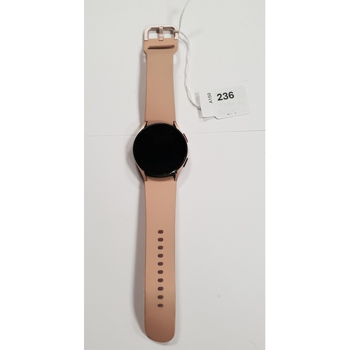 236 - SAMSUNG GALAXY WATCH 
model SM-R860, serial number RFAT3231J2X, wiped
Note: It is the buyer's respon... 