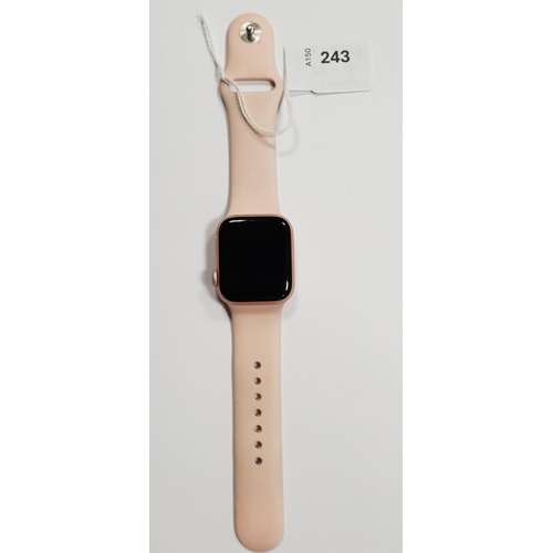 243 - APPLE WATCH SERIES 5
40mm case; model A2092; S/N FHZZ81RMLTJ; Apple Account Locked
Note: It is the b... 