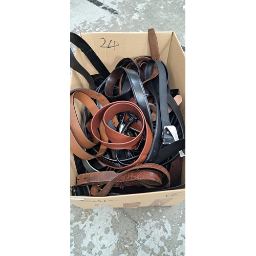 24 - ONE BOX OF LADIES AND GENTS BELTS