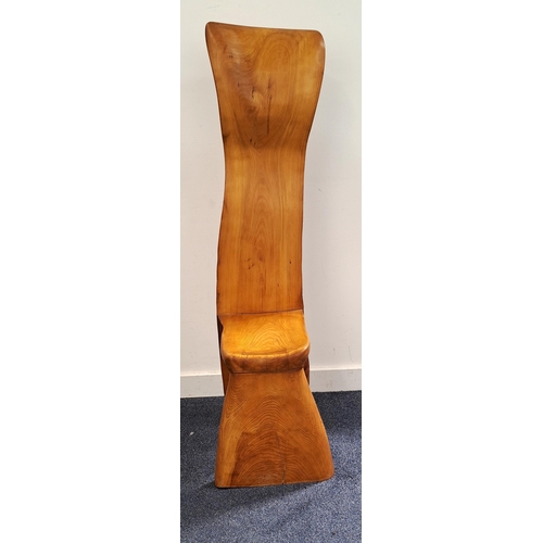 543 - CONTEMPORARY RUSTIC OAK HALL CHAIR
with mortise and tenon joinery,  32 x 120 x 36cm high