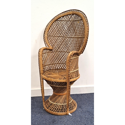 550 - RETRO MINIATURE CHILD'S WICKER PEACOCK CHAIR
93cm high x 51cm maximum width