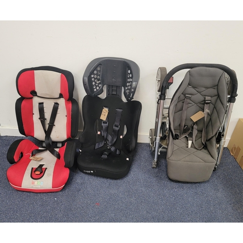 75 - ONE BUGGY AND TWO CAR SEATS
including: Cuggi and Mamas & Papas