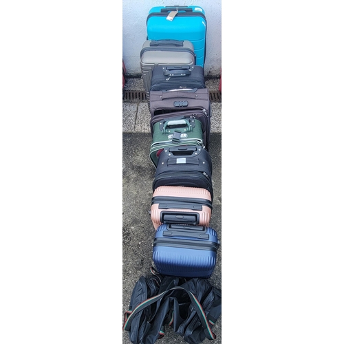 3 - SELECTION OF EIGHT SUITCASES AND ONE HOLDALL
including: Dunlop, Route, Multistar, Azure
Note: Suitca... 