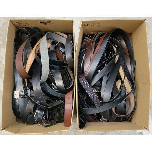 42 - TWO BOXES OF LADIES AND GENTS BELTS