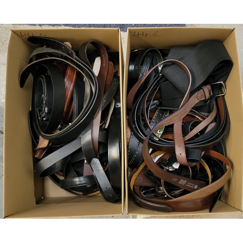 44 - TWO BOXES OF LADIES AND GENTS BELTS