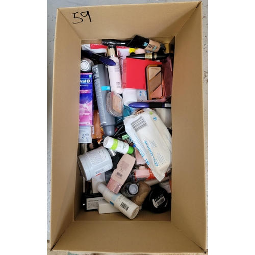 59 - ONE OF TOILETRIES AND COSMETICS
including: E.L.F, Victoria's Secret, Gucci, Kiko, L'oreal, Lancome, ... 