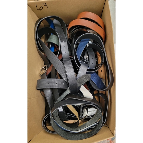 69 - ONE BOX OF LADIES AND GENTS BELTS