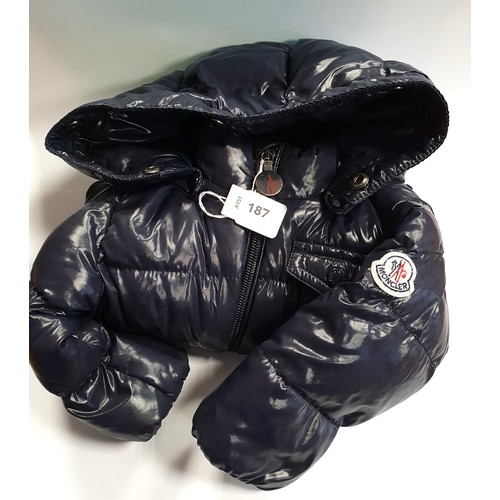 187 - MONCLER BABY K2 DOWN JACKET
size 3-6 months. Fur trim is missing.