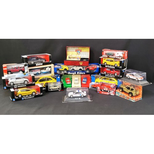 443 - LARGE SELECTION OF BOXED MODEL VEHICLES
including four Matchbox Hero City 2 packs, Hot Wheels Qombee... 