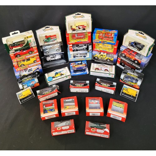 443 - LARGE SELECTION OF BOXED MODEL VEHICLES
including four Matchbox Hero City 2 packs, Hot Wheels Qombee... 