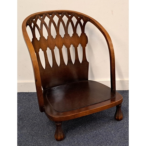 591 - ART DECO BENTWOOD LOW CHAIR/NURSING CHAIR
with attractive poplar tree design on back, with octagonal... 