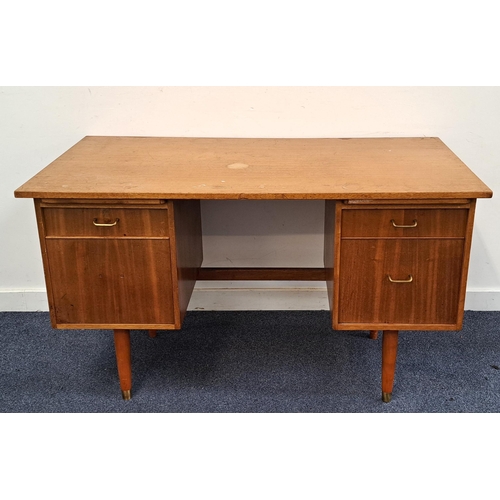 602 - MID CENTURY 'MORRIS OF GLASGOW 'TEAK DESK
with four drawers signed internally in gilt 'Morris of Gla... 