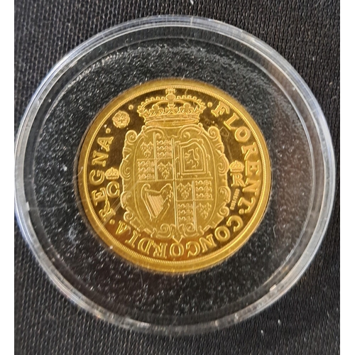 449 - TWENTY-TWO CARAT GOLD CHARLES I REPLICA COIN
2009 Birmingham 0196/5000, 4 grams