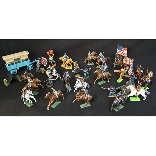 444 - LARGE SELECTION OF DIE CAST AND OTHER FIGURINES
most from American Civil war, cowboys and native Ame... 