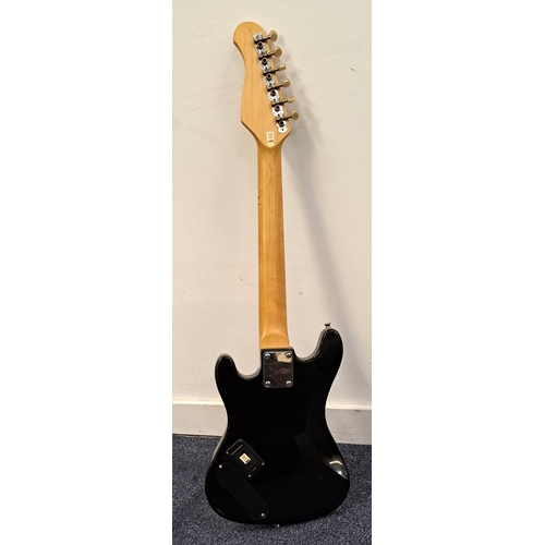 420 - SMALL SIZE ELECTRIC MUSIC ALLEY GUITAR
Music Alley on headstock with black and red flame finish, fou... 